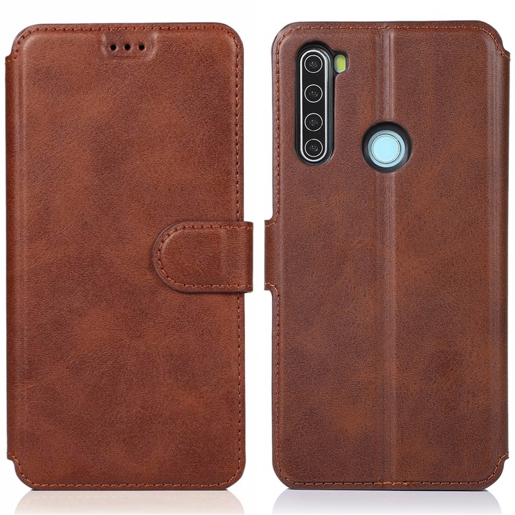 For Xiaomi Redmi Note 8 PU Leather + TPU Wallet Stand Phone Shell - Brown-2