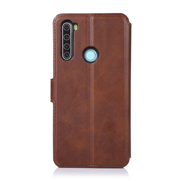 For Xiaomi Redmi Note 8 PU Leather + TPU Wallet Stand Phone Shell - Brown-9
