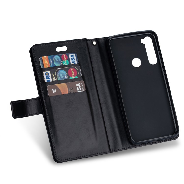 Funda De Billetera De Cuero Multifunción Con Soporte Para Xiaomi Redmi Note 8 - Negro