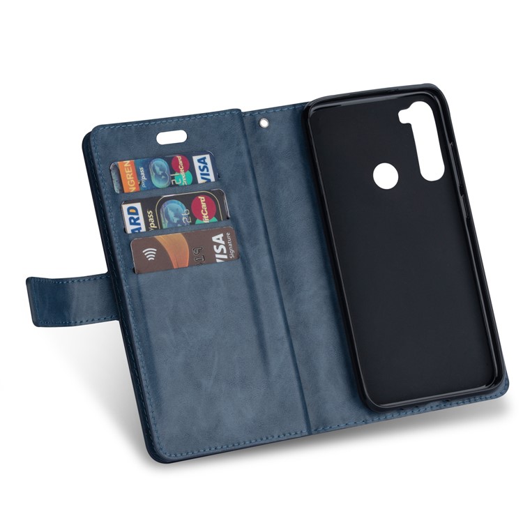 Multi-function Leather Wallet Case with Stand for Xiaomi Redmi Note 8 - Blue-3