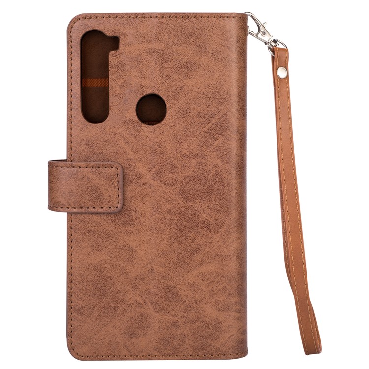Multi-function Leather Wallet Case with Stand for Xiaomi Redmi Note 8 - Brown-2