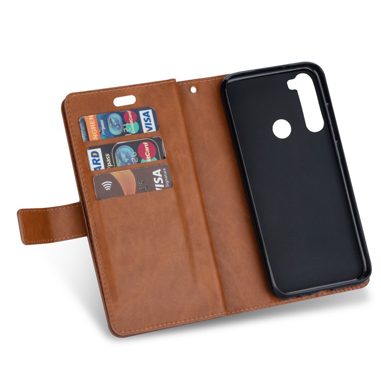 Multi-function Leather Wallet Case with Stand for Xiaomi Redmi Note 8 - Brown-3