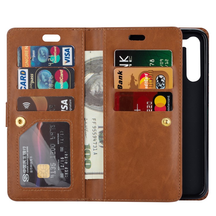 Multi-function Leather Wallet Case with Stand for Xiaomi Redmi Note 8 - Brown-5