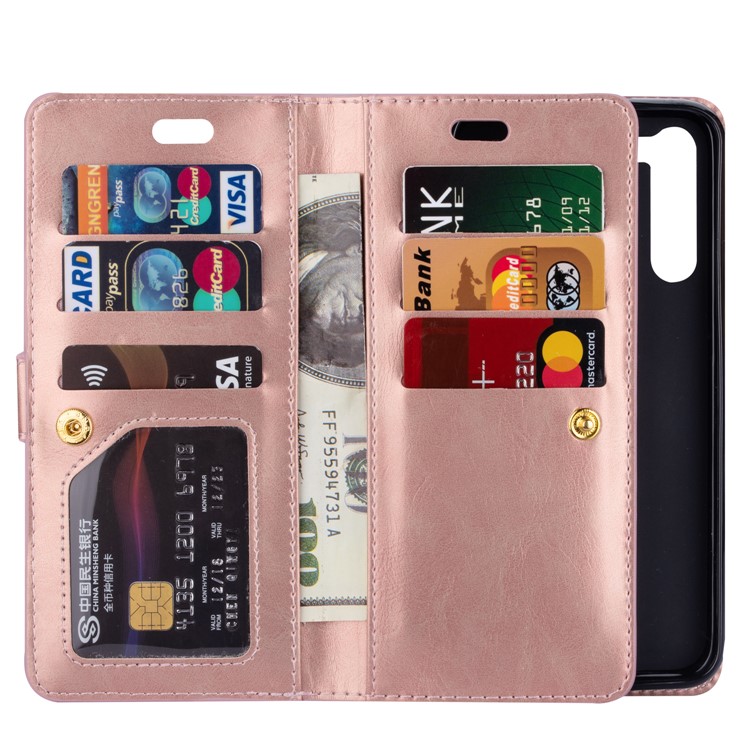 Multi-function Leather Wallet Case with Stand for Xiaomi Redmi Note 8 - Rose Gold-5