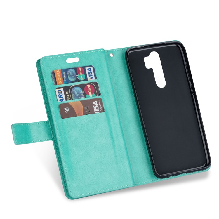 Multi-Slot Portefeuille À Glissière À Glissière Coque En Cuir Pour Xiaomi Redmi Note 8 Pro - Vert