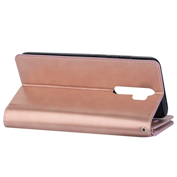 Multi-slot Wallet Zippered Leather Cover Stand Case for Xiaomi Redmi Note 8 Pro - Rose Gold-4