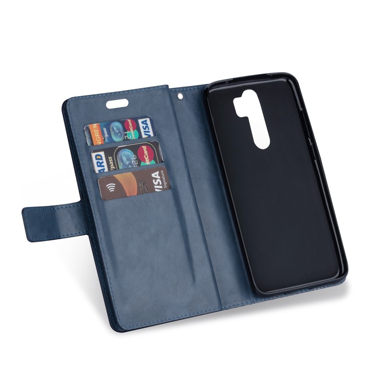 Multi-slot Wallet Zippered Leather Cover Stand Case for Xiaomi Redmi Note 8 Pro - Blue-3