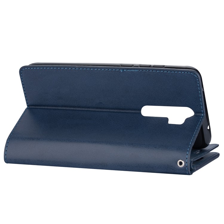 Multi-slot Wallet Zippered Leather Cover Stand Case for Xiaomi Redmi Note 8 Pro - Blue-4