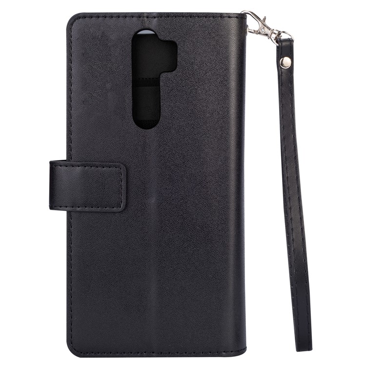Multi-slot Wallet Zippered Leather Cover Stand Case for Xiaomi Redmi Note 8 Pro - Black-2