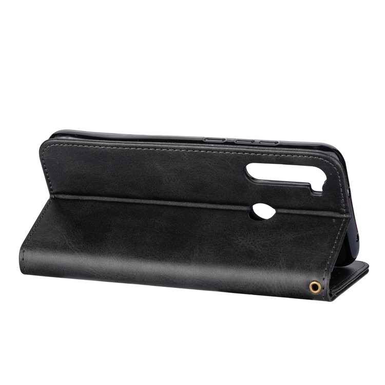 Zipper Pocket Leather Wallet Cover Case for Xiaomi Redmi Note 8 - Black-6