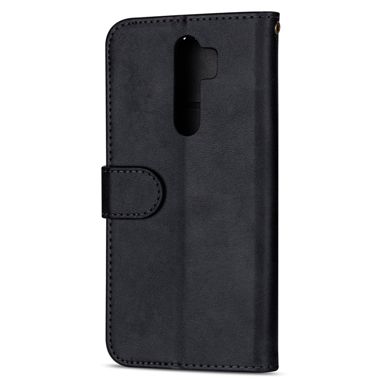 Zipper Pocket Leather Wallet Case for Xiaomi Redmi Note 8 Pro - Black-3