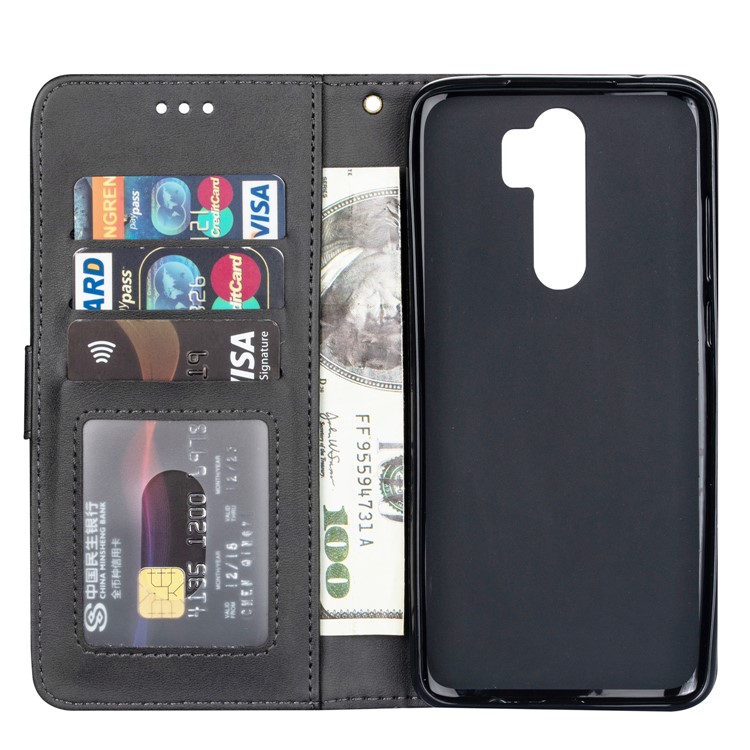 Zipper Pocket Leather Wallet Case for Xiaomi Redmi Note 8 Pro - Grey-5