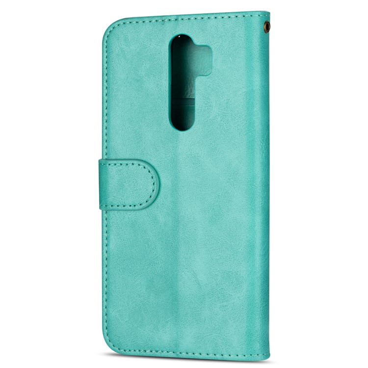 Zipper Pocket Leather Wallet Case for Xiaomi Redmi Note 8 Pro - Green-3