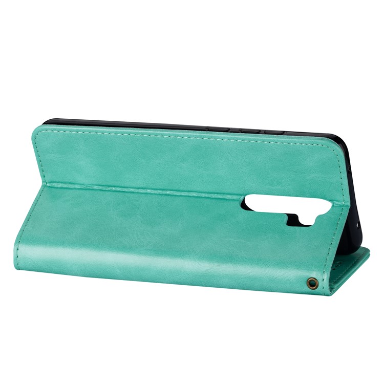 Zipper Pocket Leather Wallet Case for Xiaomi Redmi Note 8 Pro - Green-5