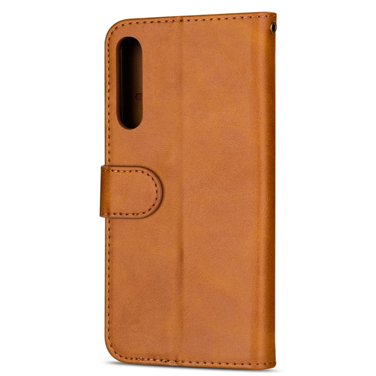 Zipper Wallet Flip Stand Leather Phone Shell with Strap for Xiaomi Mi 9 SE - Brown-3