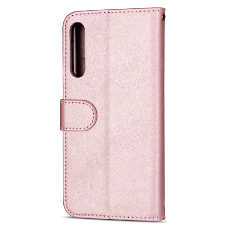 Zipper Wallet Flip Stand Leather Phone Shell with Strap for Xiaomi Mi 9 SE - Rose Gold-3