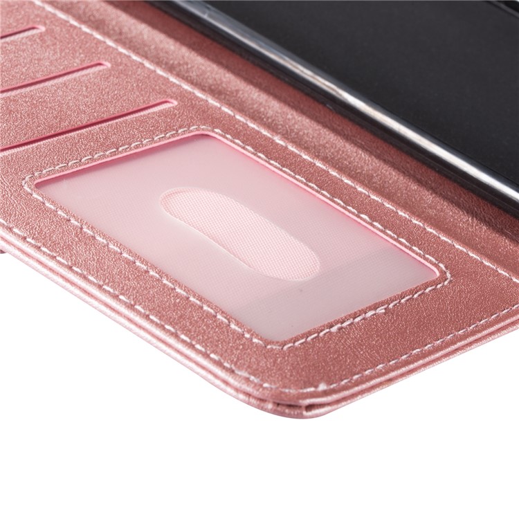 Reißverschluss Brieftasche Flip Ständer Leder Telefonschale Mit Riemen Für Xiaomi Mi 9 SE - Roségold-6