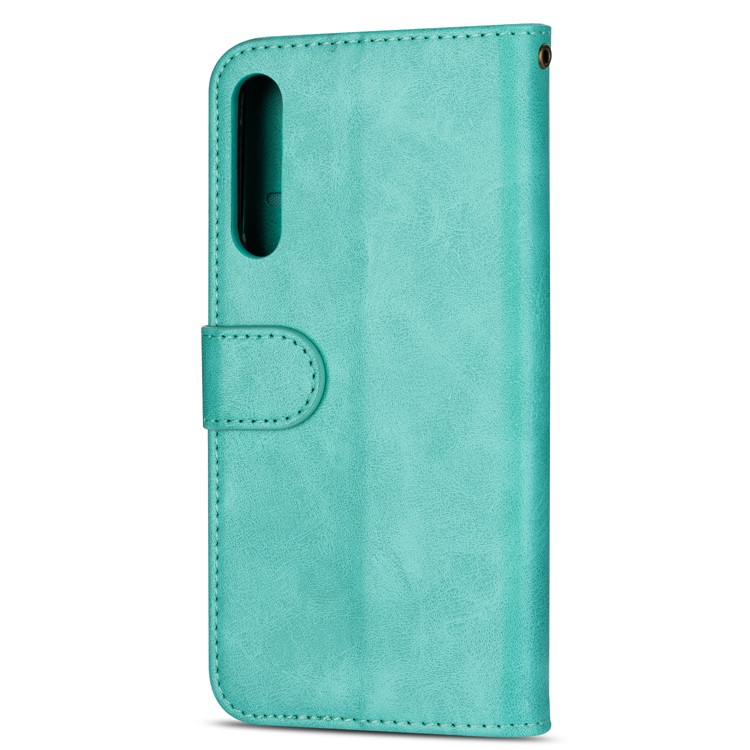 Zipper Wallet Flip Stand Leather Phone Shell with Strap for Xiaomi Mi 9 SE - Green-3
