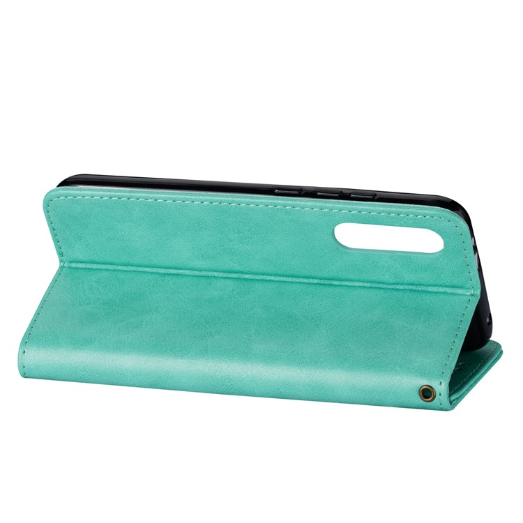 Zipper Wallet Flip Stand Leather Phone Shell with Strap for Xiaomi Mi 9 SE - Green-5
