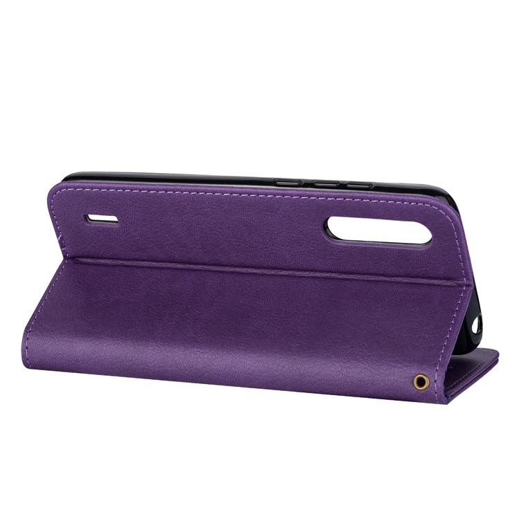 Funda de Billetera de Cuero Para Teléfono Con Cremallera Para Xiaomi Mi Cc9/mi CC9 Meitu Edition/Mi 9 Lite - Violeta