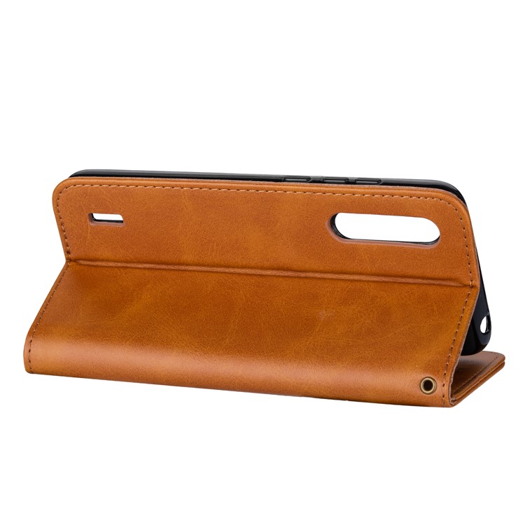 Zipper Pocket Phone Leather Wallet Case for for Xiaomi Mi CC9/Mi CC9 Meitu Edition/Mi 9 Lite - Brown-4