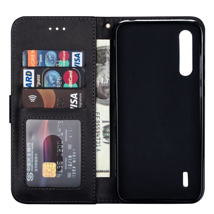 Zipper Pocket Phone Leather Wallet Case for for Xiaomi Mi CC9/Mi CC9 Meitu Edition/Mi 9 Lite - Black-5