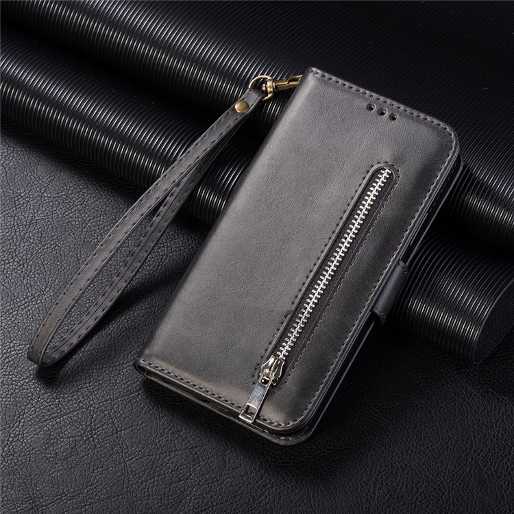 Zipper Pocket Phone Leather Wallet Case for for Xiaomi Mi CC9/Mi CC9 Meitu Edition/Mi 9 Lite - Black-8
