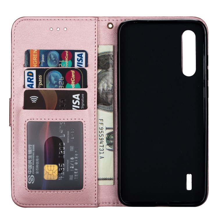Zipper Pocket Phone Leather Wallet Case for for Xiaomi Mi CC9/Mi CC9 Meitu Edition/Mi 9 Lite - Rose Gold-5
