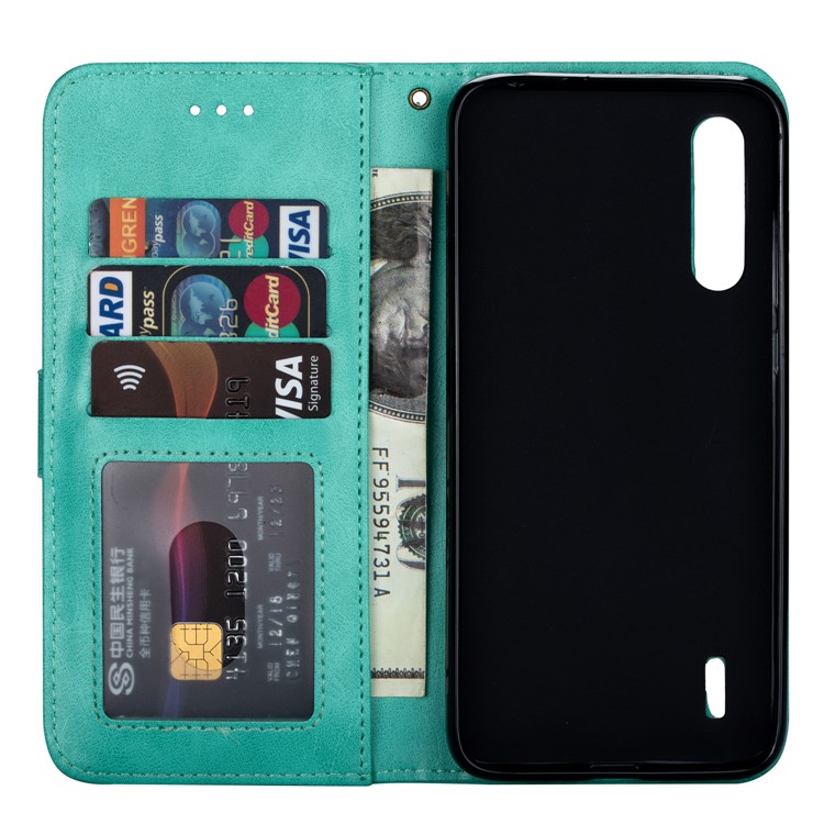 Zipper Pocket Phone Leather Wallet Case for for Xiaomi Mi CC9/Mi CC9 Meitu Edition/Mi 9 Lite - Green-5