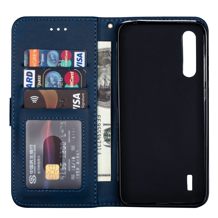 Zipper Pocket Phone Leather Wallet Case for for Xiaomi Mi CC9/Mi CC9 Meitu Edition/Mi 9 Lite - Blue-5