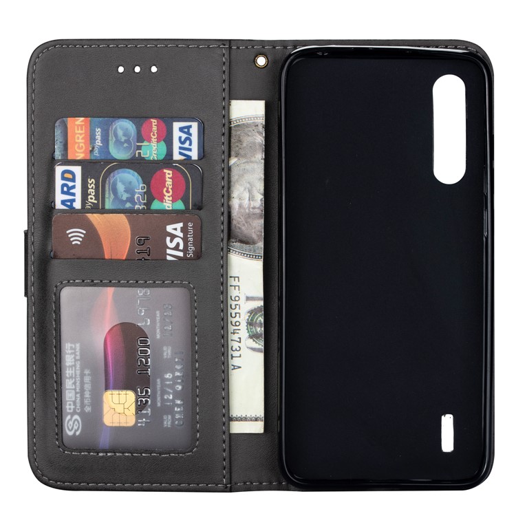 Zipper Pocket Phone Leather Wallet Case for for Xiaomi Mi CC9/Mi CC9 Meitu Edition/Mi 9 Lite - Grey-5