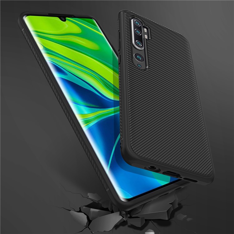 Jazz Series Twill Texture TPU Back Mobile Cover Casing for Xiaomi Mi Note 10 Pro/Mi CC9 Pro - Black-6