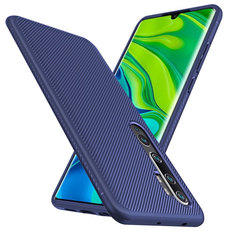 Jazz Series Twill Texture TPU Back Mobile Cover Casing for Xiaomi Mi Note 10 Pro/Mi CC9 Pro - Blue-1