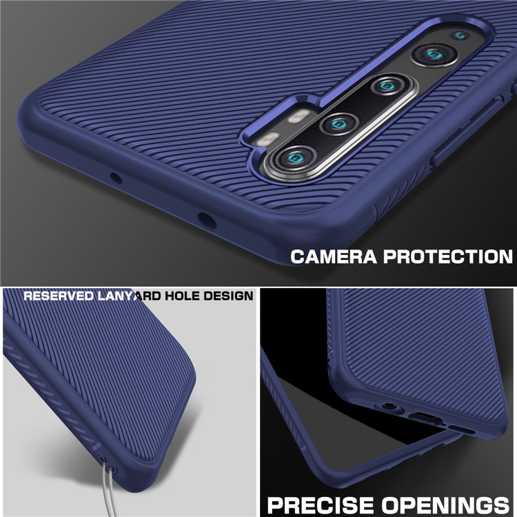 Jazz Series Twill Texture TPU Back Mobile Cover Casing for Xiaomi Mi Note 10 Pro/Mi CC9 Pro - Blue-4