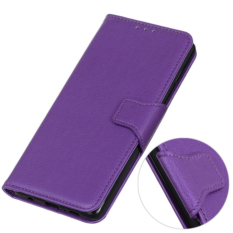 Litchi Texture PU Leather Wallet Stand Phone Case for Xiaomi Mi Note 10/Mi CC9 Pro - Purple-7