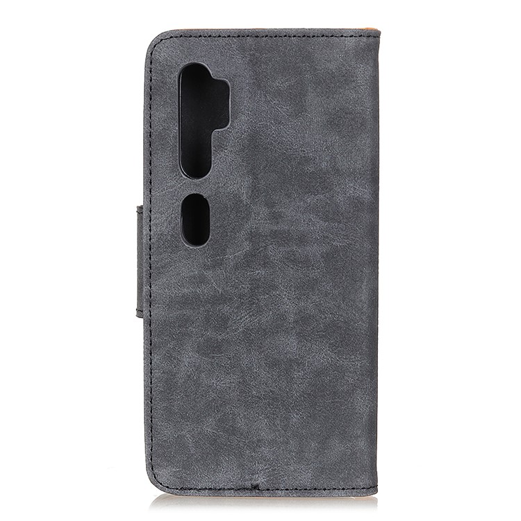 Vintage Style Leather Wallet Stand Phone Cover for Xiaomi Mi Note 10/Mi CC9 Pro - Grey-3