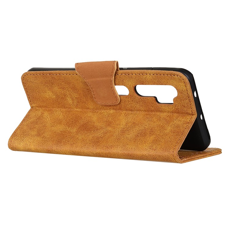 Vintage Style Leather Wallet Stand Phone Cover for Xiaomi Mi Note 10/Mi CC9 Pro - Brown-4