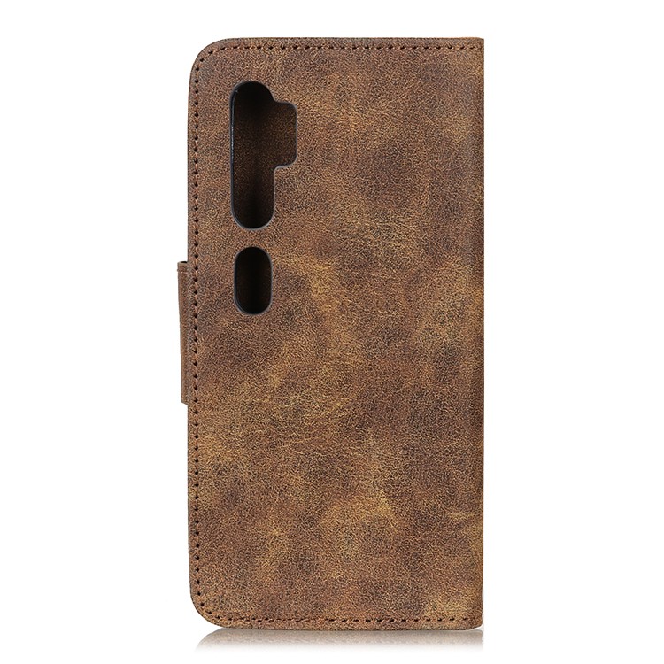 Vintage Style Leather Wallet Stand Phone Cover for Xiaomi Mi Note 10/Mi CC9 Pro - Coffee-3
