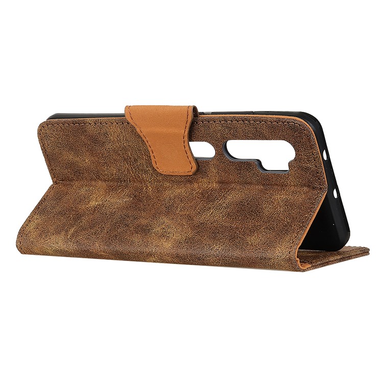 Vintage Style Leather Wallet Stand Phone Cover for Xiaomi Mi Note 10/Mi CC9 Pro - Coffee-4