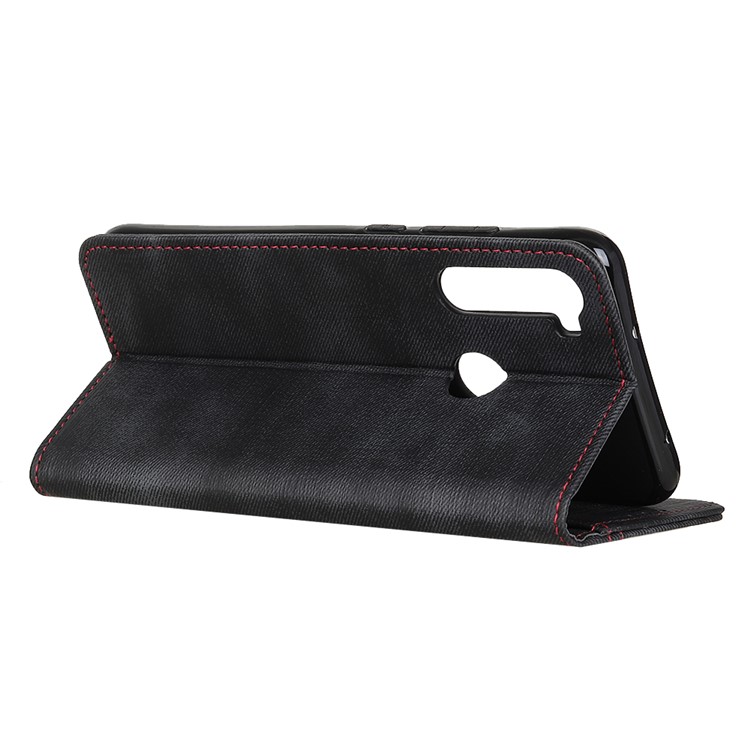 Jeans Cloth Leather Stand Wallet Mobile Phone Shell Case for Xiaomi Redmi Note 8T - Black-10