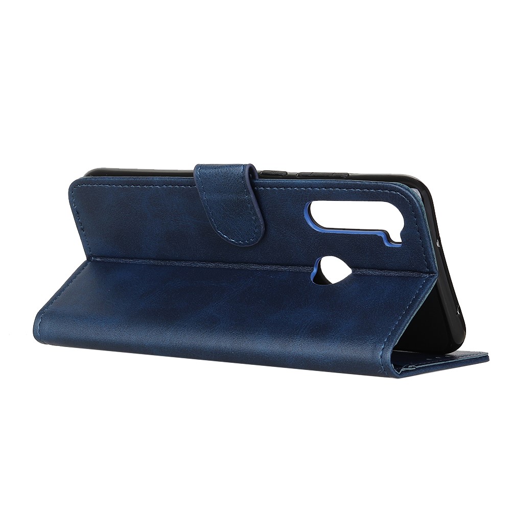 Matte Skin PU Leather Wallet Case for Xiaomi Redmi Note 8T - Blue-10