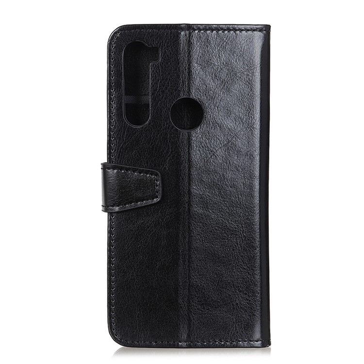 Crazy Horse Leather Wallet Stand Case for Xiaomi Redmi Note 8T - Black-11