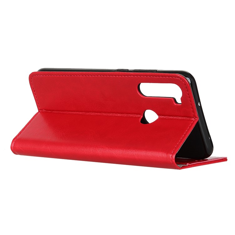 Crazy Horse Leather Wallet Stand Case for Xiaomi Redmi Note 8T - Red-10