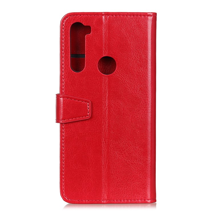 Crazy Horse Leather Wallet Stand Case for Xiaomi Redmi Note 8T - Red-11