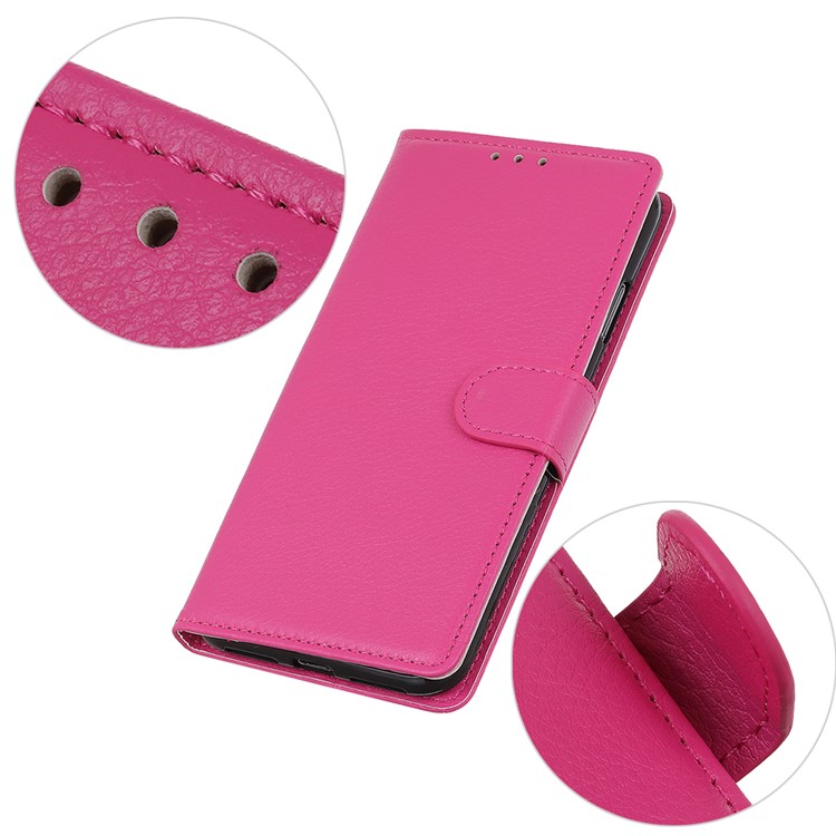 Classic Litchi Texture PU Leather Wallet Case for Xiaomi Redmi Note 8T - Rose-3