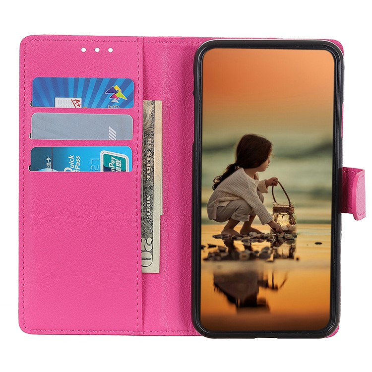 Classic Litchi Texture PU Leather Wallet Case for Xiaomi Redmi Note 8T - Rose-8