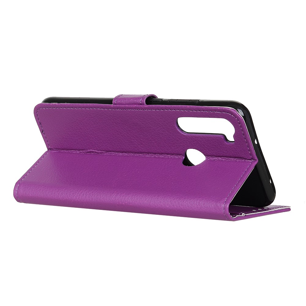 Classic Litchi Texture PU Leather Wallet Case for Xiaomi Redmi Note 8T - Purple-11