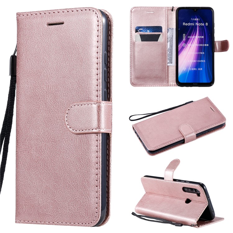 Wallet Leather Stand Case for Xiaomi Redmi Note 8 - Rose Gold-1