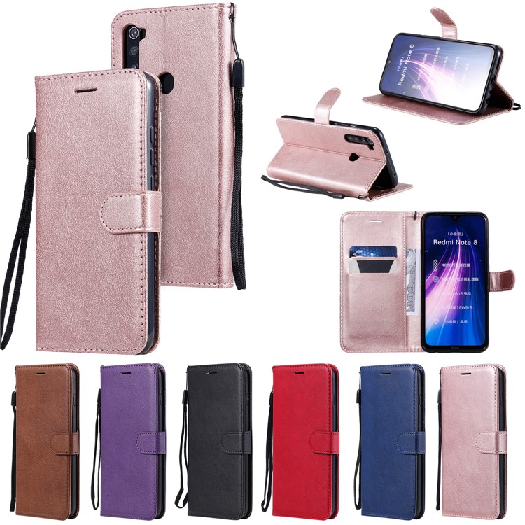 Wallet Leather Stand Case for Xiaomi Redmi Note 8 - Rose Gold-14