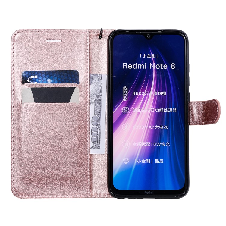 Wallet Leather Stand Case for Xiaomi Redmi Note 8 - Rose Gold-6